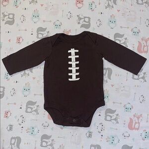 New! The Children's Place Brown and White Football Bodysuit unisex/Boy’s/Girl’s